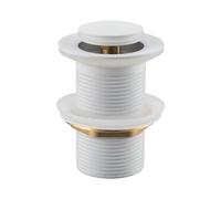 Balneo Bonde de Lavabo en Laiton - Résistante à la Corrosion et à l'usure Quotidienne - Finition Blanche Clic Clac B - Facile à Nettoyer - Idéale Salle de Bain - Salle de Bain sans Trop Plein