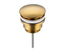 BALNEO Bouchon D'évier Universel Click Cone Pop-Up Doré, Laiton, Antirouille, Anti-Fuite, Raccord de Vidange Universel, 66mm X G1 1/4, Click Clocke D vers L'évier