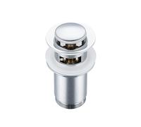BALNEO Bouchon Évier Universel Click Cone Pop-Up Chromé, Laiton, Antirouille, 4 Joints, Joint, Bonde, 62mm X G1 1/4, avec Trop-Plein, Click E