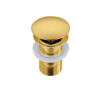 BALNEO Bouchon Évier Universel Click Cone Pop-Up Doré, Laiton, Antirouille, 4 Joints, Joint, Bonde, 66mm X G1 1/4, sans Trop-Plein, Click A