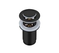 BALNEO Bouchon Évier Universel Click Cone Pop-Up Noir, Laiton, Antirouille, 4 Joints, Joint, Bonde, 62mm X G1 1/4, avec Trop-Plein, E Click