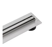 BALNEO Caniveau de douche 60 cm en acier inoxydable pour salle de bain, panneau étroit 14 mm, kit complet, bas 57 mm, drain de douche fin et faible proline
