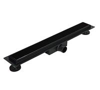 BALNEO Caniveau de Douche 70cm - Siphon de Sol en Acier Inoxydable avec Panneau en Verre - Bas 52mm - Ensemble Complet avec Grand Tamis - G-Drain Double Foncé