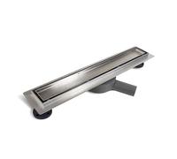 BALNEO Caniveau de Douche, Caniveau de Douche 50cm en Acier Inoxydable, Siphon Rotatif, Kit Complet, Caniveau de Douche des Deux Côtés avec Panneau ou sous Plaque, Drain 360 2en1