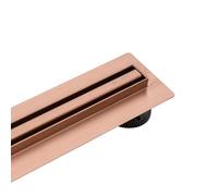 BALNEO Caniveau de Douche, Caniveau D'évacuation 60cm, Siphon de Sol en Acier Inoxydable, Panneau Étroit en Acier Inoxydable en Cuivre 14mm, Bas 57mm, Caniveau de Douche Slim & Low Proline