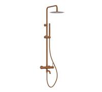 Balneo Colonne de Douche - Montage mural pour un usage confortable - Pommeau de douche avec douchette - Système de douche économe en eau - Confort et design - Cuivre - Modèle 1