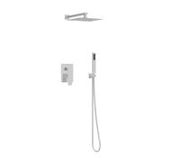 Balneo Colonne de Douche - Montage mural pour un usage confortable - Pommeau de douche avec douchette - Système de douche économe en eau - Confort et design - Chrome - Modèle 3