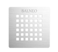 BALNEO Crépine de Vidange Pour Receveur de Douche, Caniveau de Douche, Couvercle de Receveur de Douche en Acier Inoxydable, Damier Chromé 132x132mm Adapté Aux Receveurs de Douche BALNEO Stone Tray