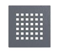 BALNEO Crépine de Vidange Pour Receveur de Douche, Caniveau de Douche, Couvercle de Receveur de Douche en Acier Inoxydable, Damier Gris Foncé 132x132mm Adapté Aux Receveurs de Douche BALNEO Stone Tray