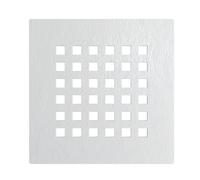 BALNEO Crépine D'écoulement Pour Receveur de Douche, Caniveau de Douche, Couvercle de Receveur de Douche en Acier Inoxydable, Damier Blanc 132x132mm Adapté Aux Receveurs de Douche BALNEO Stone Tray