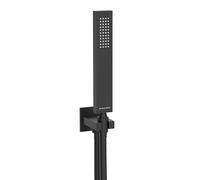 Balneo Pommeau Douche - En acier inoxydable AISI 304 - Pommeau de Douche Design fin & moderne - Raccord universel 1/2" - Douchette Économiseur d'eau - Noir - Cascade Modèle 2