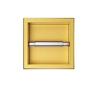 BALNEO Porte-Papier Hygiénique Acier Inoxydable Or, 17,3x17,3x8,6cm, Porte-Papier Hygiénique pour Salle de Bain, Installation Au Mur, Distributeur de Papier Encastré Boîte Murale Papier 1 Or