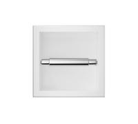 BALNEO Porte-Papier Hygiénique INOX Blanc, Porte-Papier Hygiénique pour Salle de Bain, Installation Au Mur, 17,3x17,3x8,6cm, Installation Encastrée, Distributeur de Papier Mural-Boîte Papier 1 Blanc
