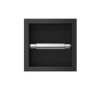 BALNEO Porte-Papier Hygiénique INOX, Porte-Papier Hygiénique pour Salle de Bain, Installation Au Mur, Noir, 17,3x17,3x8,6cm, Installation Encastrée, Distributeur de Papier Mural-Boîte Papier 1 Noir