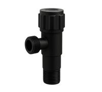 Balneo Robinet d'angle balnéo en acier inoxydable Noir 1/2 x 3/4, raccord de robinet, Robinet d'angle durable avec mécanisme à champignon, Inoxydable et universel pour salle de bain et cuisine