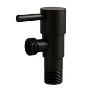 Balneo Robinet d'angle en acier inoxydable AISI 304, Raccord de robinet Noir 1/2 x 1/2, Robinet d'angle durable avec cartouche en céramique, Inoxydable et universel pour salle de bain et cuisine