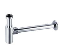 BALNEO Siphon Pour Lavabos, Universel Pour Lavabos Et Vasques, Bonde D'écoulement, Ajustement Parfait - Siphon Anti-Odeurs avec Ouverture de Nettoyage, Laiton, G1 1/4x32mm, Universel, Rond, Chromé