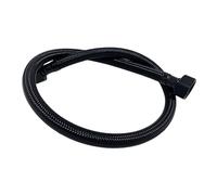 Balneo Tuyau de Raccordement PEX avec tresse et joint Noir 1/2"x1/2" 40 cm - Raccord Flexible - Tresse en acier inoxydable - Raccordement Lavabo Cuisine salle de bain - Rallonge