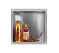 Balneo Wall-Box NO Rim Niche de Douche Murale en Acier Inoxydable 30x30x7cm Niche de Douche Étanche, Installation de Niche Flexible, Niche pour Ustensiles de Salle de Bain, sous Le Carrelage