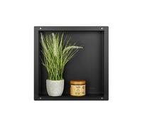 Balneo Wall-Box NO Rim Niche de Douche Murale Noire en Acier Inoxydable 30x30x7cm Niche de Douche Étanche, Installation de Niche Flexible, Niche pour Ustensiles de Salle de Bain, sous Le Carrelage