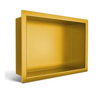 BALNEO Wall-Box ONE Gold Niche de Douche Inox 30x20x10cm, Niche de Douche Murale, Or, Etanche, Installation de Niche Flexible, Niche Pour Ustensiles de Salle de Bain, Sans Carrelage