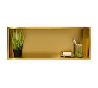 BALNEO Wall-Box ONE Gold Niche Douche de Niche Murale Inox 90x30x10cm, Or, Étanche, Installation de Niche Flexible, Niche Pour Ustensiles de Salle de Bain, Sans Carrelage
