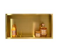 BALNEO Wall-Box ONE Gold Niche Inox 60x30x7cm, Or, Niche Murale de Douche, Etanche, Installation de Niche Flexible, Niche Pour Ustensiles de Salle de Bain, Sans Carrelage