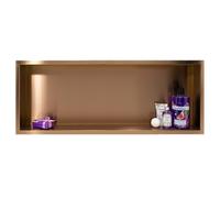 Balneo Wall-Box One Niche de Douche INOX Cuivre 90x30x7cm, Cuivre, Niche de Douche Murale. Installation de Niche Étanche Et Flexible, Niche pour Ustensiles de Salle de Bain, sans Carrelage