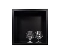 BALNEO Wall-Box ONE Niche de Douche Inox Noir 30x30x10cm, Niche de Douche Murale Noire, Etanche, Installation de Niche Flexible, Niche Pour Ustensiles de Salle de Bain, Sans Carrelage
