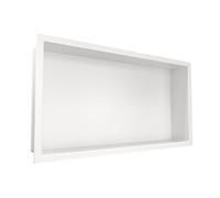 Balneo Wall-Box One Niche de Douche Murale en Acier Inoxydable Blanc, Étanche, Installation Flexible, 60x30x7cm, Blanche, Niche pour Ustensiles de Salle de Bain, sans Carrelage