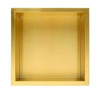 BALNEO WALL-BOX ONE Niche de Douche Murale en Acier Inoxydable Doré, Étanche, Installation Flexible, Niche 30x30x7cm, Niche Pour Ustensiles de Salle de Bain, Sans Carrelage,