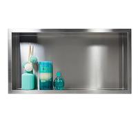 BALNEO WALL-BOX ONE Niche de Douche Murale en Acier Inoxydable Pour Salle de Bain Niche de Douche 60x30x10cm, Installation de Niche Étanche Et Flexible, Niche Pour Ustensiles de Salle de Bain