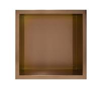 Balneo Wall-Box One Niche de Douche Murale INOX Cuivre, Étanche, Installation de Niche Flexible, 30x30x7cm, Niche pour Ustensiles de Salle de Bain, sans Carrelage