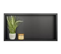 BALNEO WALL-BOX ONE Niche de Douche Murale Noire Niche de Douche en Acier Inoxydable 60x30x7cm Noir, Niche Étanche Pour Ustensiles de Salle de Bain, Sans Carrelage, Installation de Niche Flexible