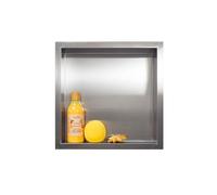 BALNEO WALL-BOX ONE Niche de Douche Murale Pour Salle de Bain Niche de Douche en Acier Inoxydable 30x30x7cm, Niche Étanche Pour Ustensiles de Salle de Bain, Sans Carrelage, Installation Flexible