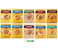 Balocco Biscotti Lot de 10 biscuits biscuits cookies 10 saveurs différentes 100 % biscuits italiens 10 x 700 g + porte-clés Beni Culinari gratuit