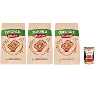 Balocco Cruschelle Biscotti con farina integrale e zucchero di canna, Biscuits avec des biscuits à la farine complète et aux biscuits à la cassonade, 3x 350g + Italian Gourmet polpa 400g