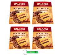 Balocco Panettone Maxiciok Lot de 4 desserts de Noël traditionnels avec crème au caramel salé 800 g + porte-clés Beni Culinari
