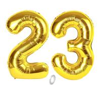 Balorise 40 Pouces Aluminium Ballon Géant Or Chiffre 23/32, Gonflable Hélium, Grand Numéro 0-9, 10-100 (101cm), Décoration de Doré Foil Ballons pour Fête d'anniversaire et Mariage