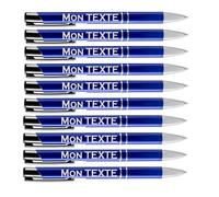 BALOTTI Lot de 10 Stylos personnalisables avec Nom Gravé, Stylo personnalisé mariage entreprise société métal (Bleu)