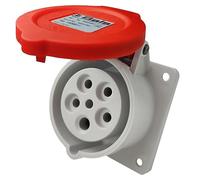 Bals CEE 1320011 Prise murale droite 16 A 5 polig 400 V 6 h Boîtier de montage encastrable 1320011 Prise avec technologie de connexion Quick-Connect IP54 pour commerce, chantier