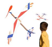 Balsa Glider- Lightweight Aerodynamic Frame Structure, High Elastic | Glider Planes Rubber Band Powered Ai Kids Rubber Band Powered Aircraft Prize Reward For Outdoor Backyard Beach Camping Travel
