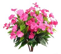 Balsam artificiel réaliste en soie pour la décoration de la maison et du jardin, convient pour clôture extérieure et bonsaï, comme accessoire de photographie avec aspect naturel (rose rouge)