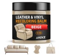 Balsam Rénovateur Cuir - Kit Réparation de Rayures & Restauration Couleur pour Cuir Décoloré, Canapés en Cuir et Sièges Auto - pour Meubles, Intérieur Auto, Vinyle et Accessoires en Cuir (Beige)
