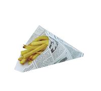 BALSAT Cône pour frites anti-graisse 210 x 205 x 280 mm. Lot de 200 cônes à frites en forme de cône pour faire des frites, pour expédier des repas, Take Away, Cuillère à frites, papier anti-graisse
