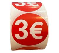Balsat Lot de 500 autocollants ronds et amovibles Rouge