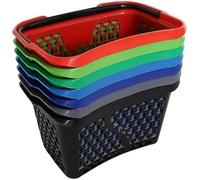 BALSAT Paniers à provisions robustes et maniables, plusieurs couleurs Capacité 22 litres, idéal pour les supermarchés et les magasins en général (jaune)