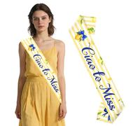 Balterever Ciao To Miss Écharpe pour enterrement de vie de jeune fille Thème citron Décoration italienne pour enterrement de vie de jeune fille