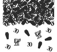 Balterever Confettis de table noirs pour 30e anniversaire - 200 confettis à paillettes « Rip to My 20s » - Décoration funéraire pour ma jeunesse pour 30e anniversaire