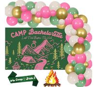 Balterever Décoration de camp pour enterrement de vie de jeune fille, guirlande de ballons vert sauge, kit d'arche avec toile de fond pour enterrement de vie de jeune fille, fête de fiançailles